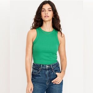 Old Navy Green and Black Ribbed Tank Tops (2Pack)